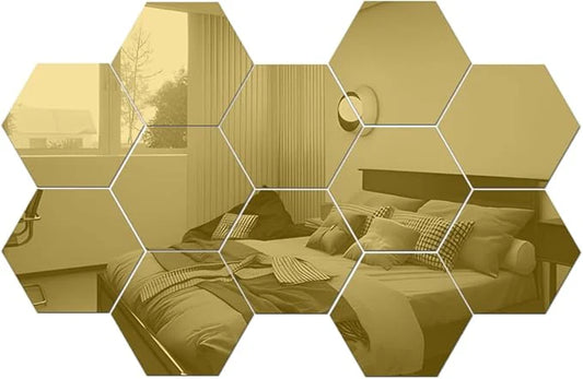 Hexagonal Acrylic Wall Mirror | Modern Home Wall Decal