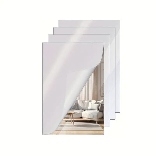 4 Pieces Of Mirrored Acrylic Sheets | Reflective Mirror Board Laser Board Surface Panel | Suitable For Home & Commercial Use