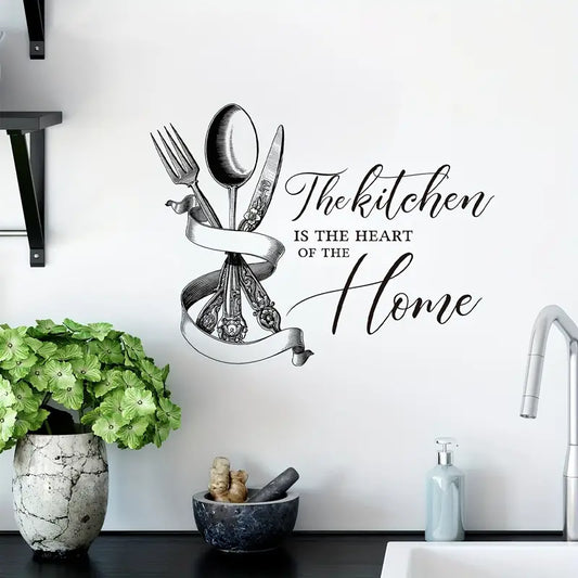 The Kitchen Is The Heart Of The Home - Kitchen Decal For Home & Restaurants