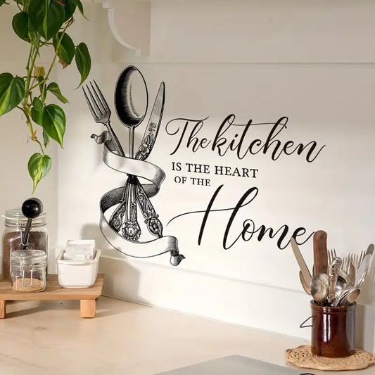 The Kitchen Is The Heart Of The Home - Kitchen Decal For Home & Restaurants