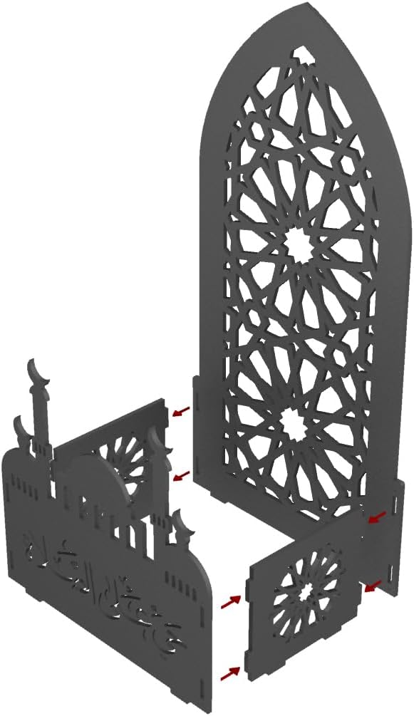 Prayer Mat Stand Holder With Quran Holder, Prayer Rug, Prayer Counter Stand Black Made Of PVC Foam Plastic, Home Decor, Living Room