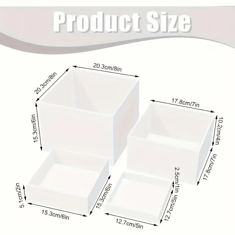 4pcs White Acrylic Display Stands - Elegant Jewelry & Dessert Organizer with Hollow Base, Perfect for Buffet Tables, Parties, and Home Decor, Dessert Display | Modern Display Stands | Sleek Finish, Jewelry Organizer Stands