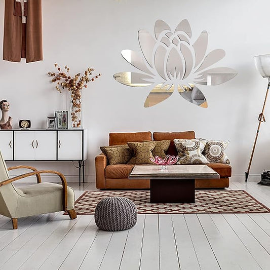 Lotus Flower Acrylic Mirror - Modern Home Decal