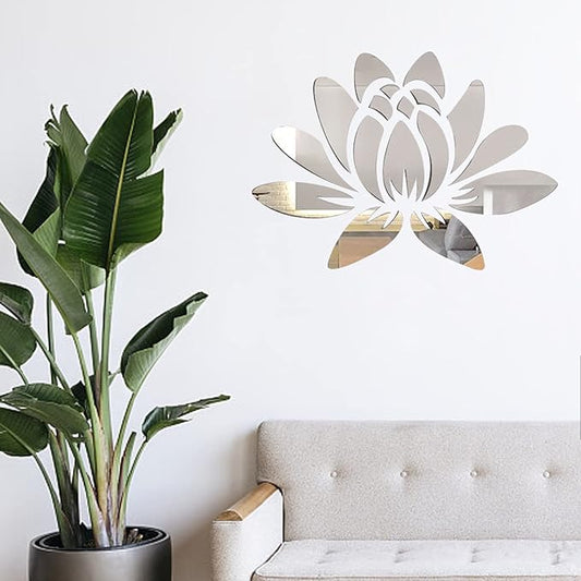 Lotus Flower Acrylic Mirror - Modern Home Decal