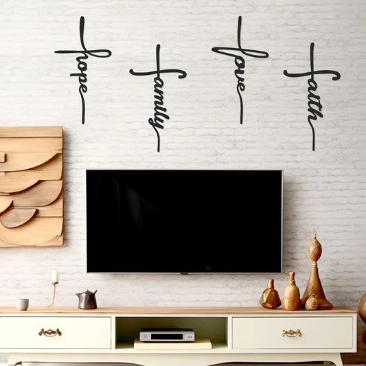 Love, Faith, Family, Hope in Cross Style - Chirsmas Wall Decor