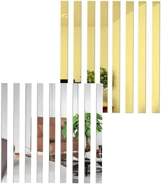 Acrylic Mirror Linesl | 20 pieces | - Modern Home Wall Decor - Best For Home and Office
