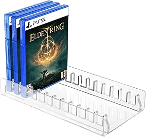Acrylic Video Game Storage Organizer Stand for PS5, PS4, PS3, Game Storage, PS5 Game Holder, Game Box, Display Stand, Fits up to 12 Games (Clear)