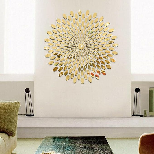 Sun Flower Mirror Wall - Modern Home Wall Decor - Best For Home and Office