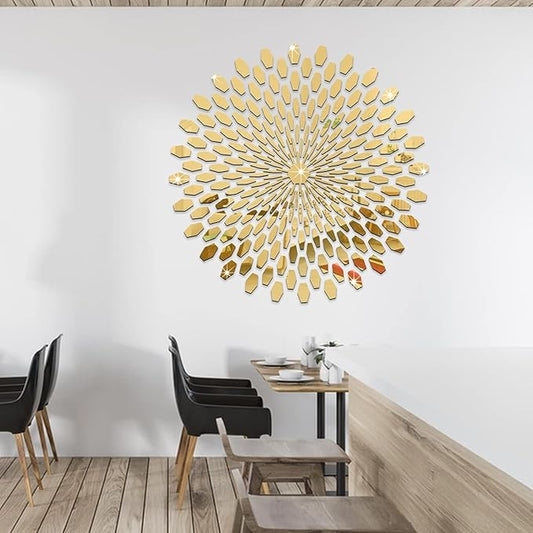 Sun Flower Mirror Wall - Modern Home Wall Decor - Best For Home and Office