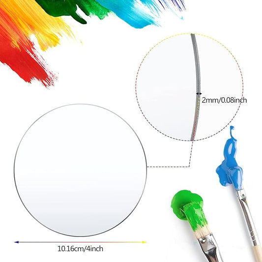 50 Pcs Clear Round Acrylic Blanks – 2mm Thick Circle Discs for DIY Crafts, Painting, Engraving & Picture Frame Panels