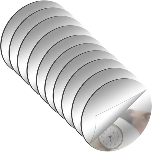 Circle Acrylic Mirror - 10 pieces -Acrylic Crystal Mirror - Best For Living Room, Bedroom & Stair Wall