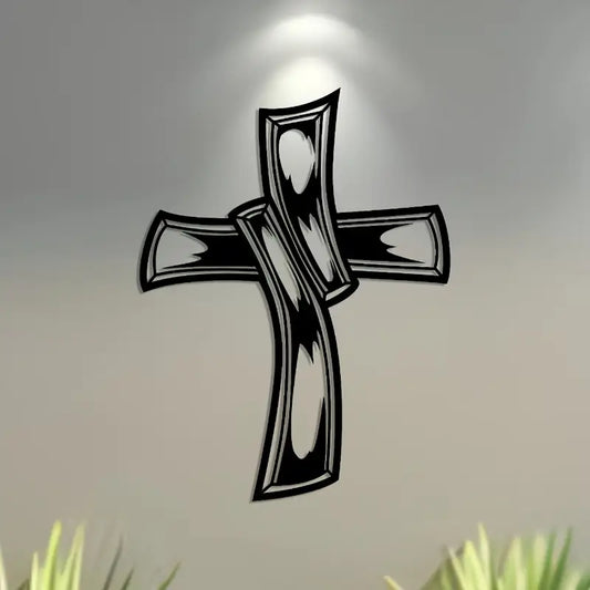 Jesus Cross Hollowed-out Retro - Christian Wall Decal