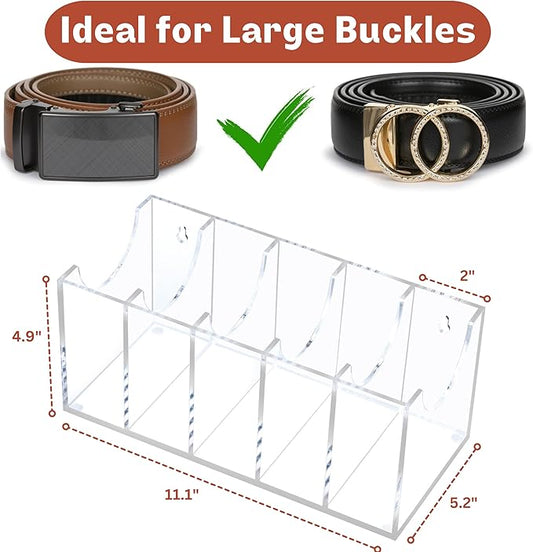 Acrylic Belt Organizer, 5 grid Belt Holder, Belt Storage, Belt Organizer for closet, Tie Organizer for closet, Skincare Organizers, Organizer for Belts, Ties, Watches, Cosmetics, Underwear