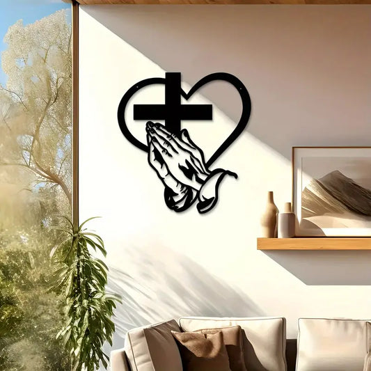 Jesus Hand With Cross and Hearts - Christians Home Decal