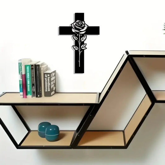 Jesus Cross With Rose Christian Home Decor, Christmas & Baptism Gift