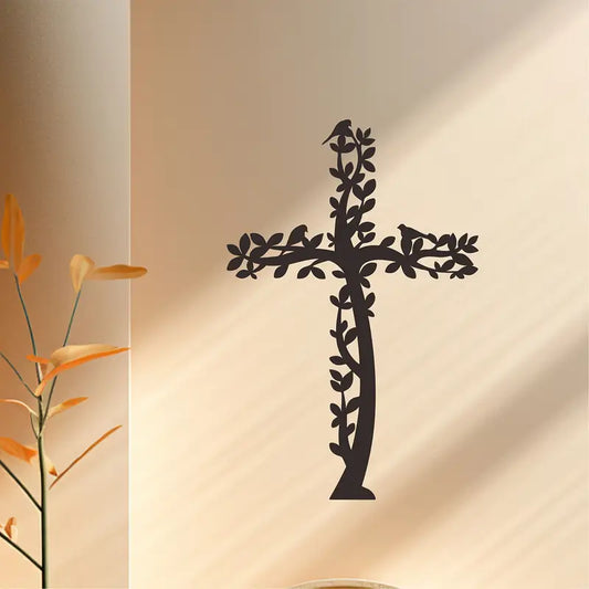 Jesus Cross Tree & Birds - Christian Home Décor - Christmas & Baptism - For Church & Home