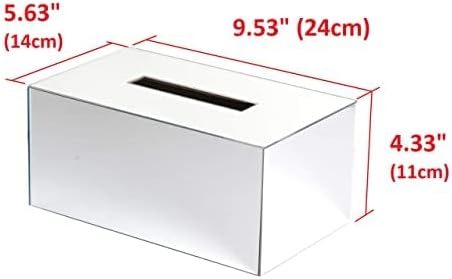 JackCubeDesign Acrylic Mirror Tissue Box Holder – Rectangle Storage Case & Napkin Organizer