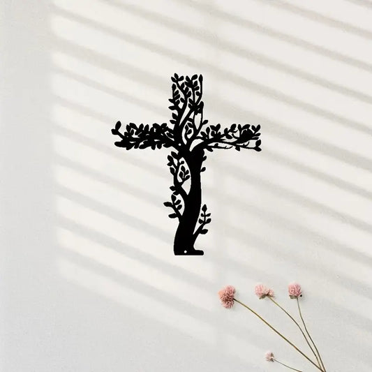 Jesus Cross Tree & Leaves Christian Home Décor - Christmas & Baptism - For Church & Home Decal