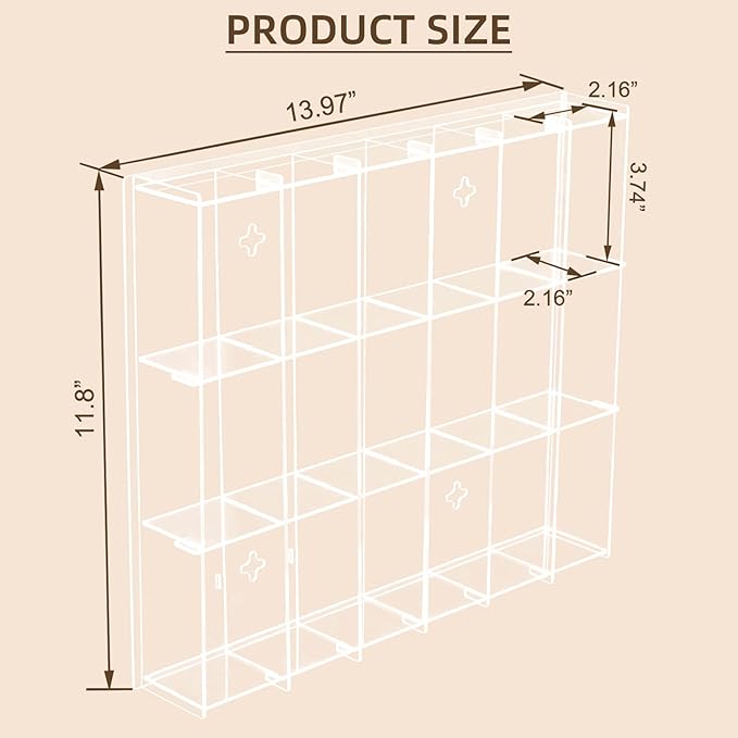 2 Pack Acrylic Display Case, 18 Compartments Clear Showcase Organizer, 6 Tiers Matchbox Display Cabinet for Mini Toys, Hot Wheels and LOL Dolls