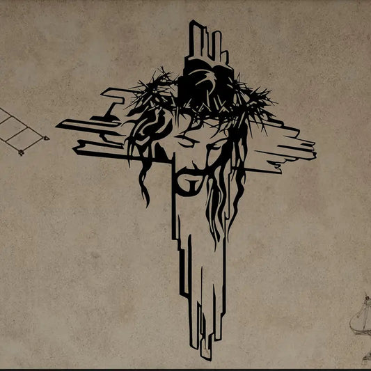 Jesus Face & Cross - Christian Home Décor - Christmas & Baptism - For Church or Home