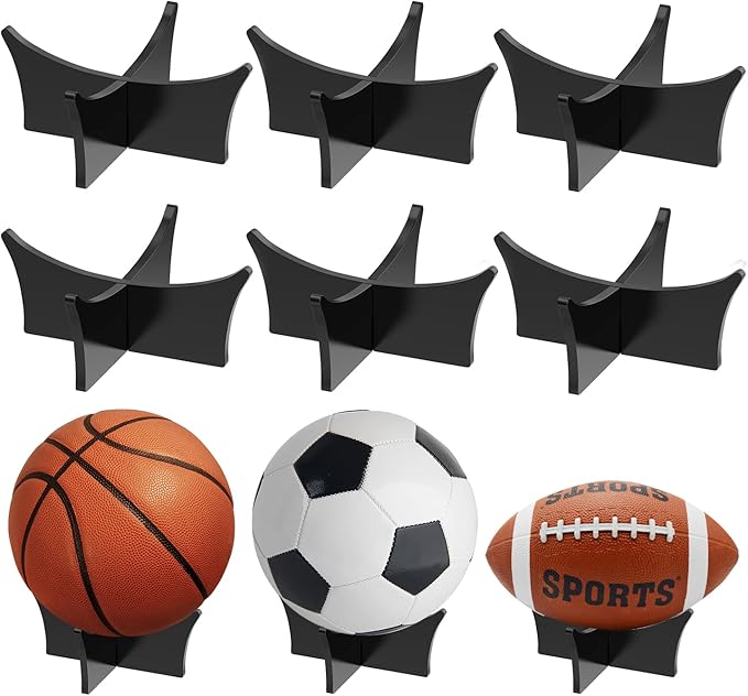 Acrylic Sports Ball Display Stand – Clear Holder for Basketball, Football, Soccer, Volleyball & Rugby