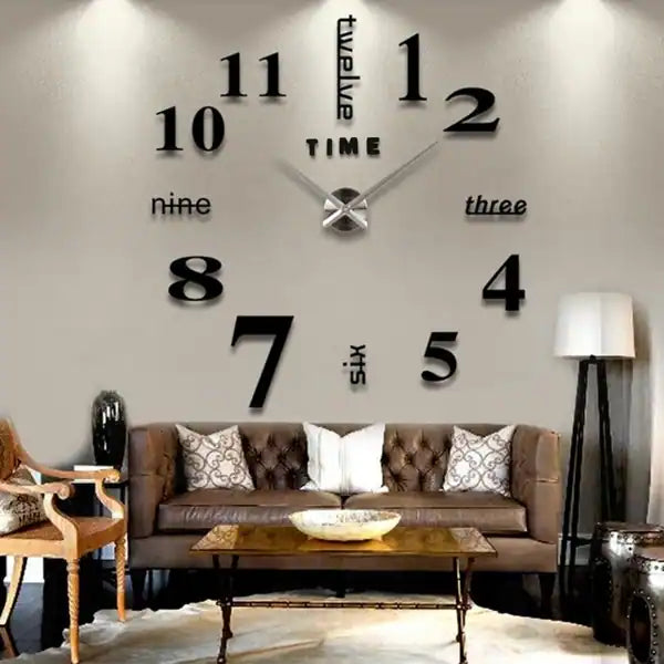 3D Wall Clock, Frameless Wall Clock DIY Wall Decoration, Wall Clock Home Decor
