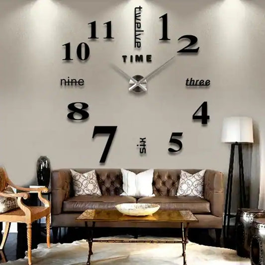 3D Wall Clock, Frameless Wall Clock DIY Wall Decoration, Wall Clock Home Decor