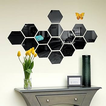 Hexagon 3D  Acrylic mirror | Mirror Decoration | Office & Home Wall Mirror
