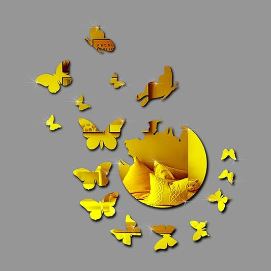 Butterfly Decoration Mirror | 3D Acrylic Mirror for Home Wall