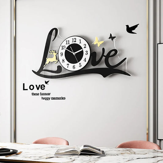 3D Love Wall Clock | Acrylic Wall Clock for Home Decor
