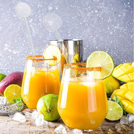 240pcs Disposable Plastic Stirring Sticks – Transparent Disc Top Coffee & Beverage Mixing Rods