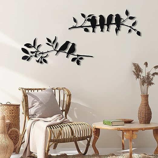 6 BIRDS ON BRANCH | Acrylic Wall Decor