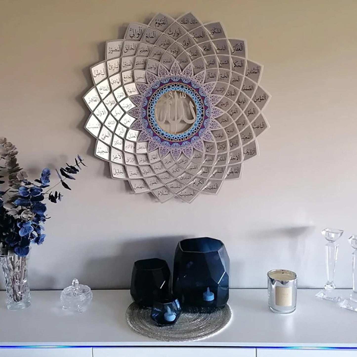 3D Colorful Acrylic 99 Names of Allah Arabic Calligraphy Asma-ul Husna Islamic Wall Decor