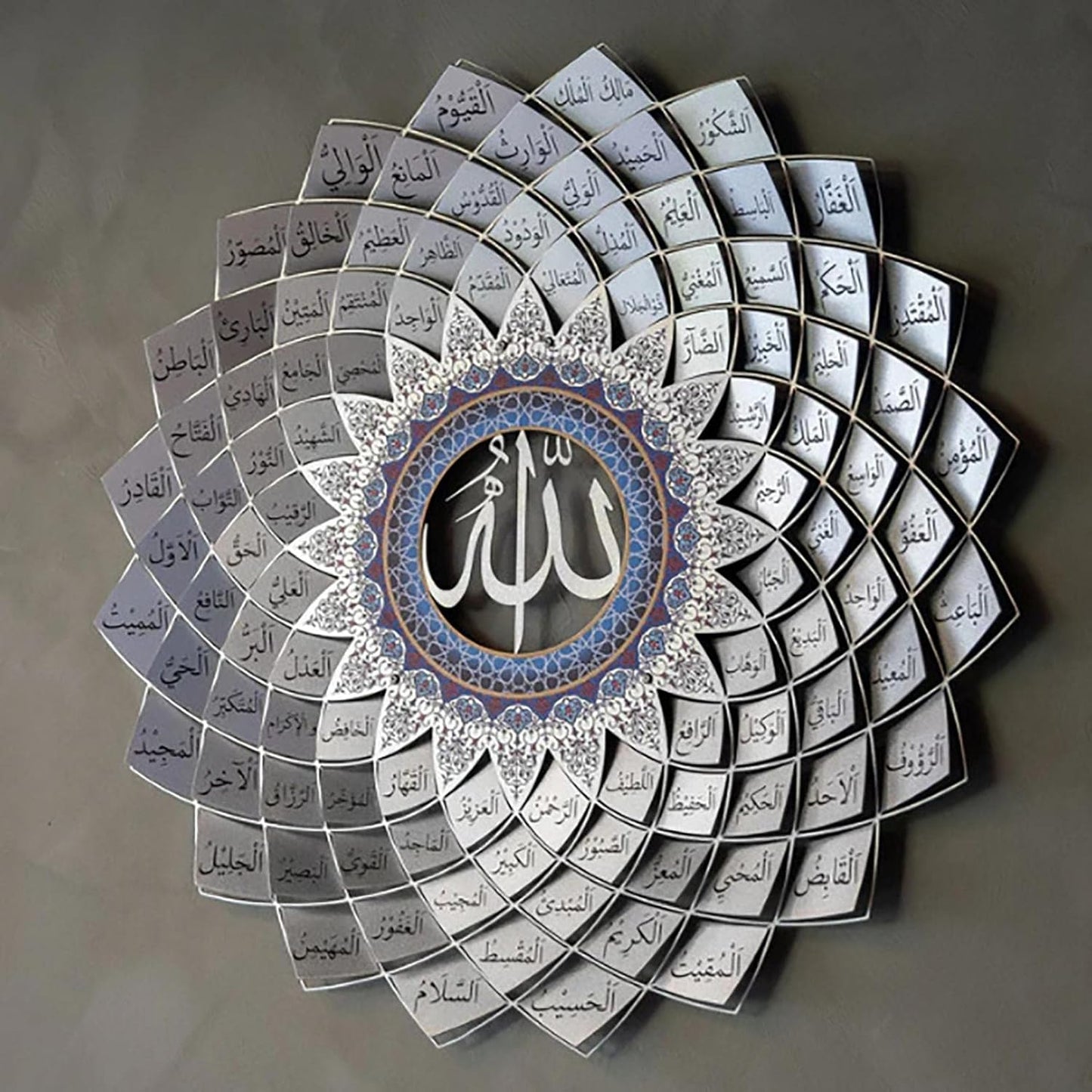 3D Colorful Acrylic 99 Names of Allah Arabic Calligraphy Asma-ul Husna Islamic Wall Decor