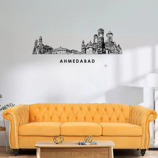 Ahemdabad, India - Skyline Acrylic Wall Art - Home Decal - Indian National Day