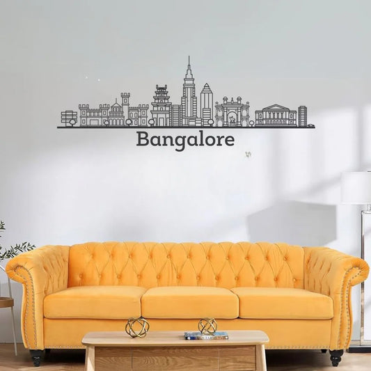 Bangalore, India - Skyline Acrylic Wall Art - Home Decal - Indian National Day