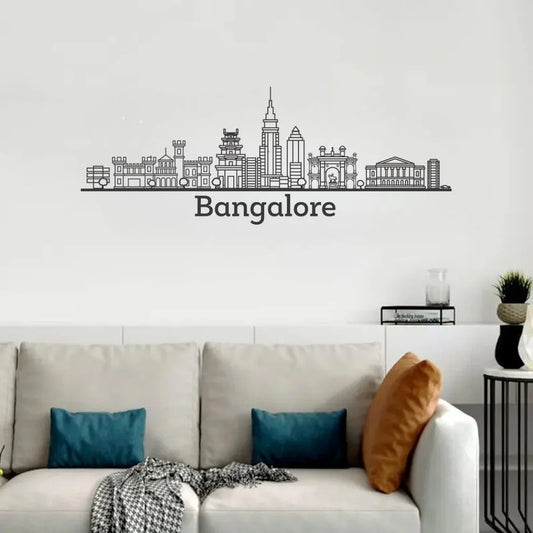 Bangalore, India - Skyline Acrylic Wall Art - Home Decal - Indian National Day