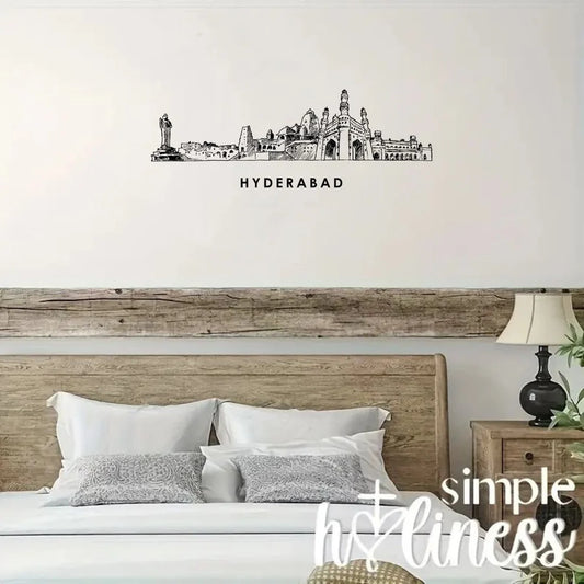 Hyderabad, India - Skyline Acrylic Wall Art - Home Decal - Indian National Day