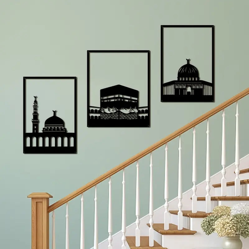 Kaaba, Masjid Nabawi & Masjid al-Aqsa - Acryilc Islamic Wall Decor Art in Dubai 2