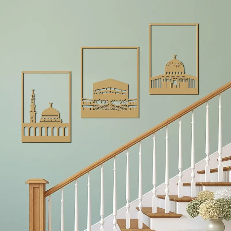 Kaaba, Masjid Nabawi & Masjid al-Aqsa - Acryilc Islamic Wall Decor Art in Dubai 3
