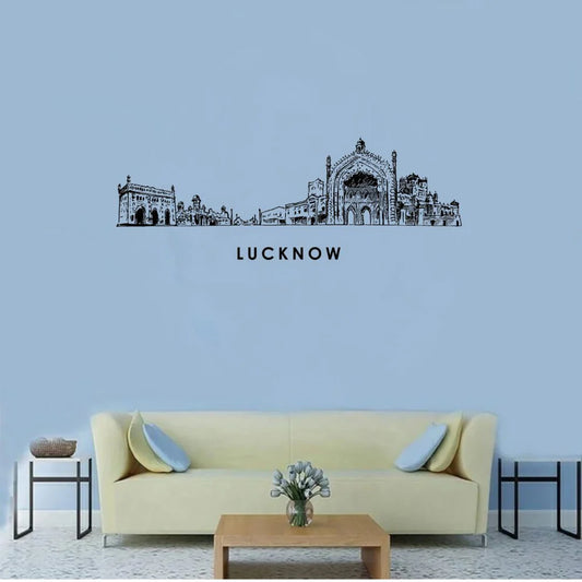 Lucknow, India - Skyline Acrylic Wall Art - Home Decal - Indian National Day