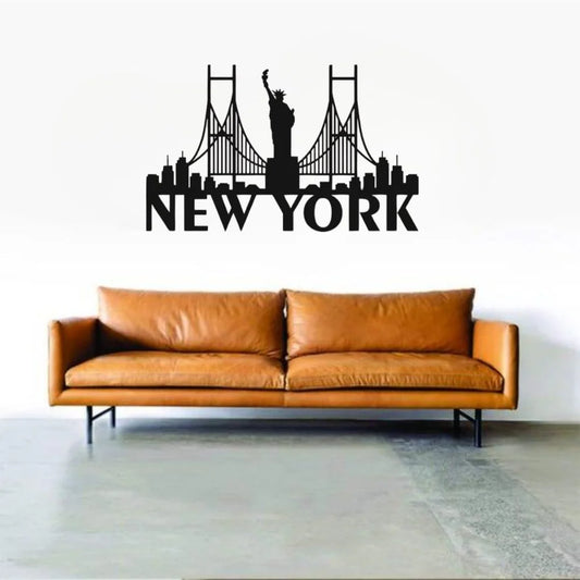 New York Bridge, America - Skyline Acrylic Wall Art - Home Decal - National Day