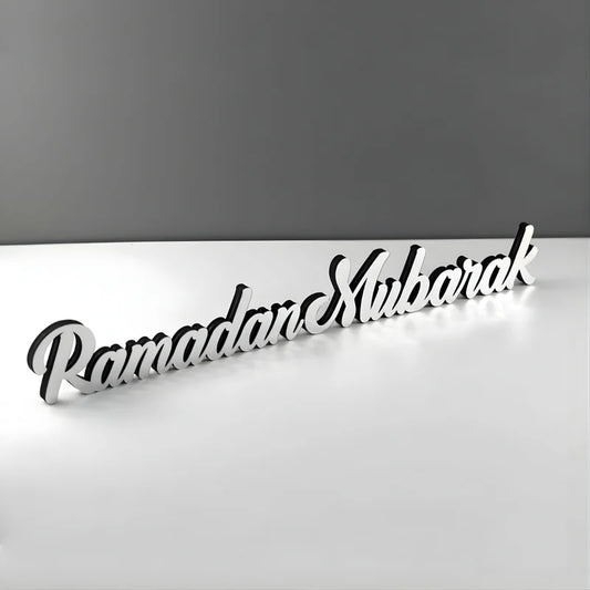 Ramadan Mubarak Acrylic Table Decor - Islamic Calligraphy Stand