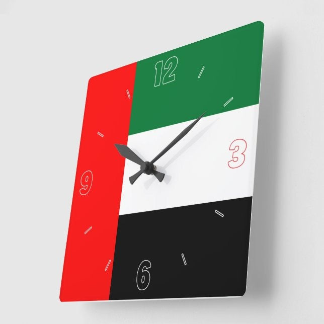 UAE Flag Wall Clock | National Day Wall Decor | UAE Home & Office Decoration | Patriotic Gift Idea