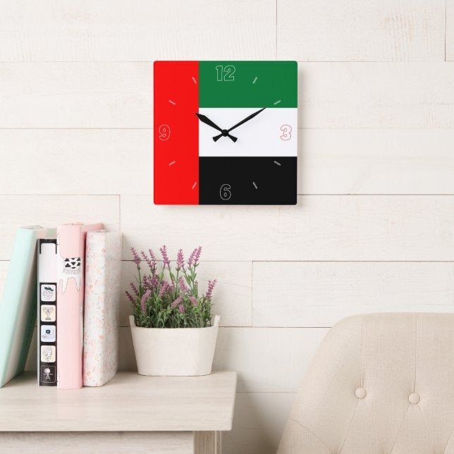 UAE Flag Wall Clock | National Day Wall Decor | UAE Home & Office Decoration | Patriotic Gift Idea