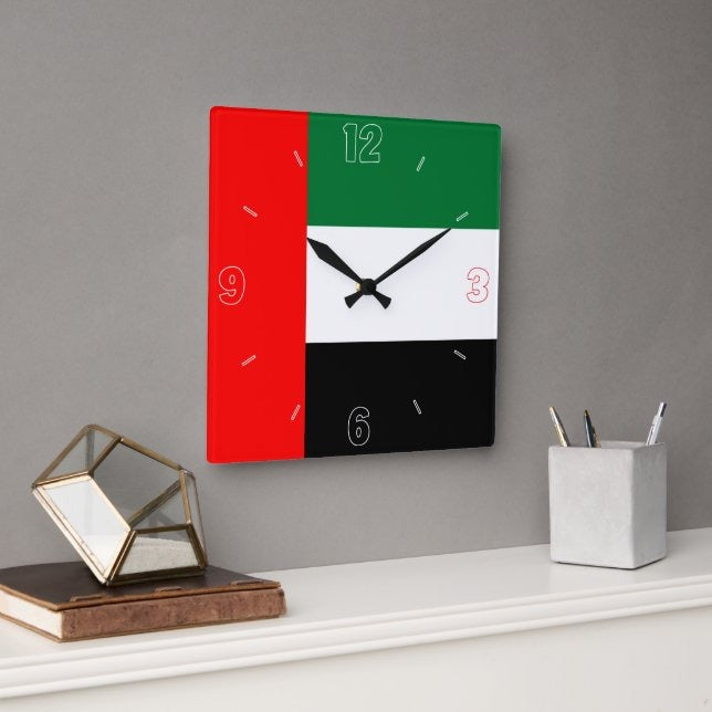 UAE Flag Wall Clock | National Day Wall Decor | UAE Home & Office Decoration | Patriotic Gift Idea