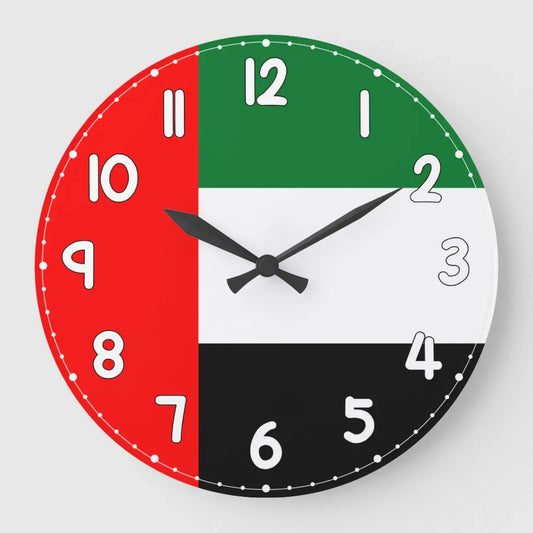 UAE Flag Wall Clock | National Day Wall Decor | UAE Home & Office Decoration | Patriotic Gift Idea