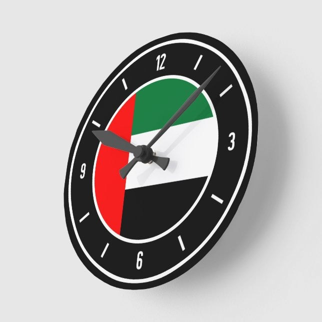 UAE Flag Round Wall Clock | National Day Wall Decor | UAE Home & Office Decoration | Patriotic Gift Idea