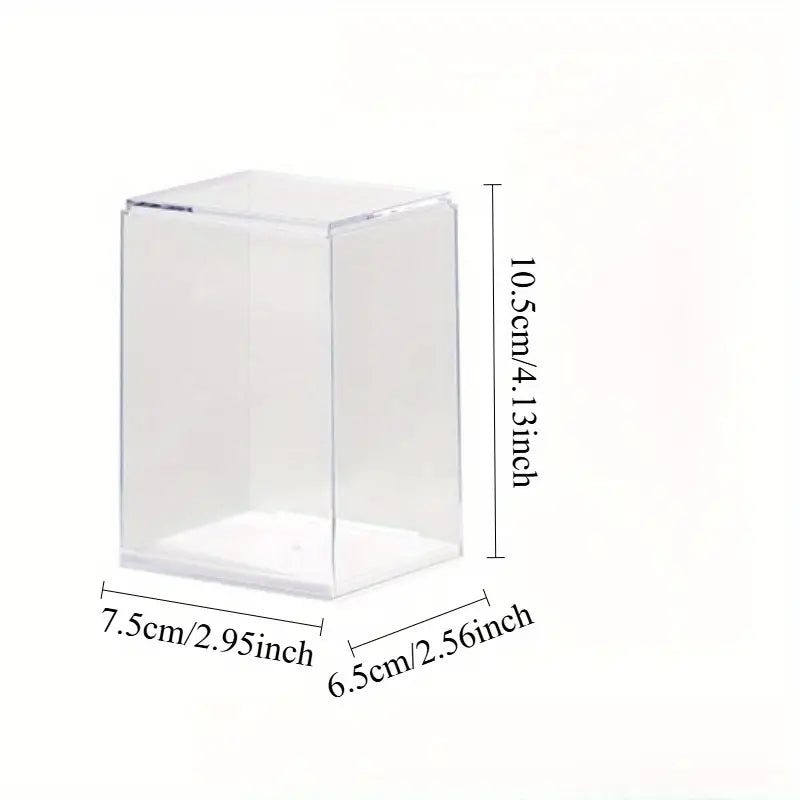 6pcs Clear Acrylic Display Boxes with Lids - Transparent Organizer Cases for Dolls, Figurines, Collectibles - Stackable Storage Boxes with Open Front, Dustproof Protection - Ideal for Home, Office, Store, or