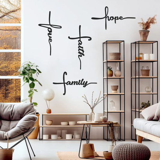 Love, Faith, Family, Hope in Cross Style - Chirsmas Wall Decor